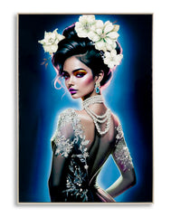 PAINTING ON CANVAS LACQUERED ISABEL WITH FRAME -B- CM 72X4X102
