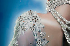 PAINTING ON CANVAS LACQUERED ISABEL WITH FRAME -B- CM 72X4X102