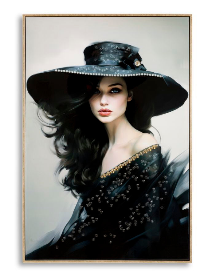 PAINTING ON CANVAS LACQUERED DORI WITH FRAME -A- CM 62X4X92