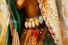 PAINTING ON CANVAS LACQUERED MADONNA -A- WITH FRAME CM 72X4X102