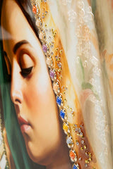 PAINTING ON CANVAS LACQUERED MADONNA -A- WITH FRAME CM 72X4X102