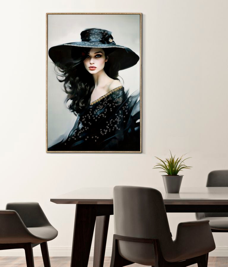 PAINTING ON CANVAS LACQUERED DORI WITH FRAME -A- CM 62X4X92