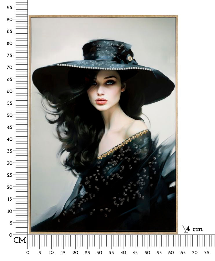 PAINTING ON CANVAS LACQUERED DORI WITH FRAME -A- CM 62X4X92