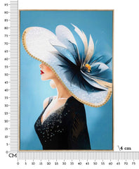 PAINTING ON CANVAS LACQUERED COLOUR WITH FRAME -B- CM 62X4X92