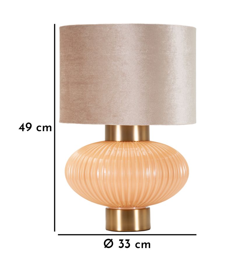 PERLY TABLE LAMP -W- CM Ø33X49