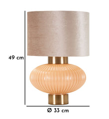 PERLY TABLE LAMP -W- CM Ø33X49
