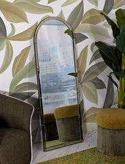 BAKU GOLD WALL MIRROR CM 55X2X150 ( INSIDE MIRROR SIZE  CM 49X144)