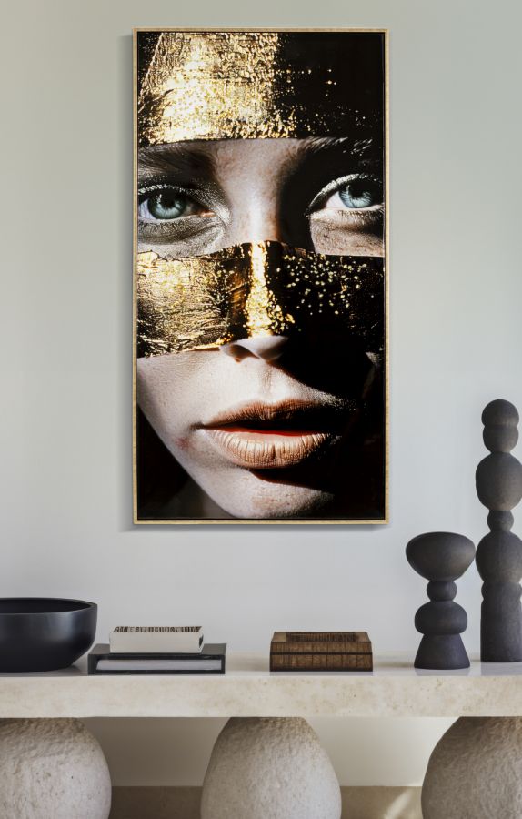 NAIROBI LACQUERED CANVAS WITH FRAME -B- CM 52X4X102