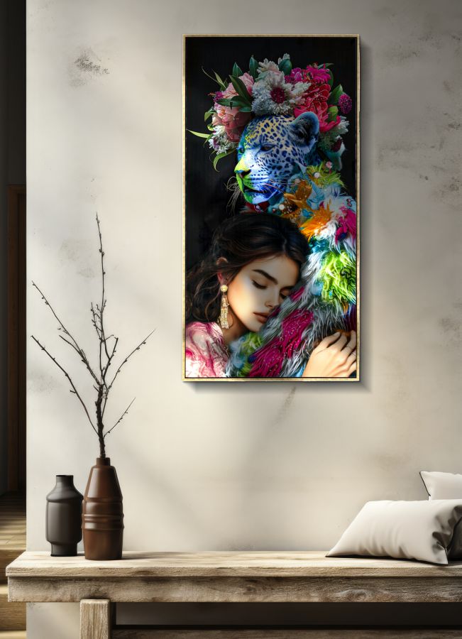 MOIRA LACQUERED CANVAS WITH FRAME -B- CM 52X4X102