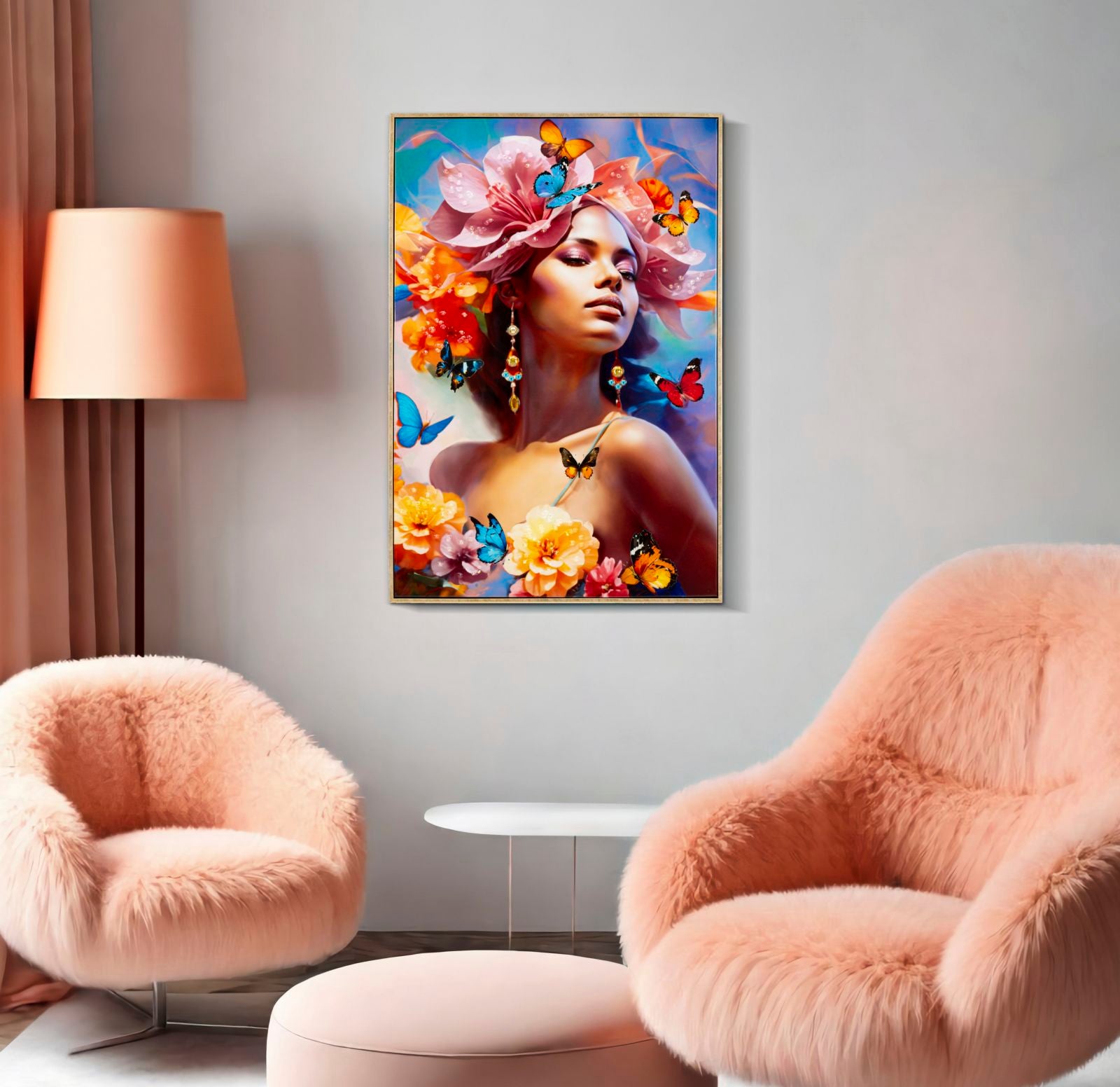 PAINTED ON CANVAS LACQUERED MARTY WITH FRAME -B- CM 62X4X92