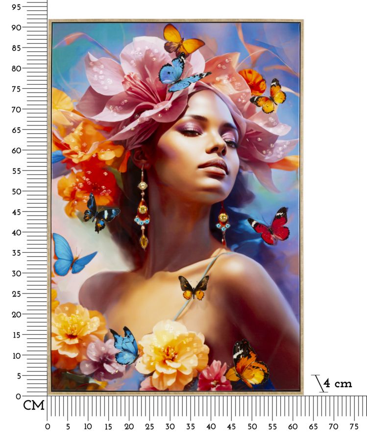 PAINTED ON CANVAS LACQUERED MARTY WITH FRAME -B- CM 62X4X92