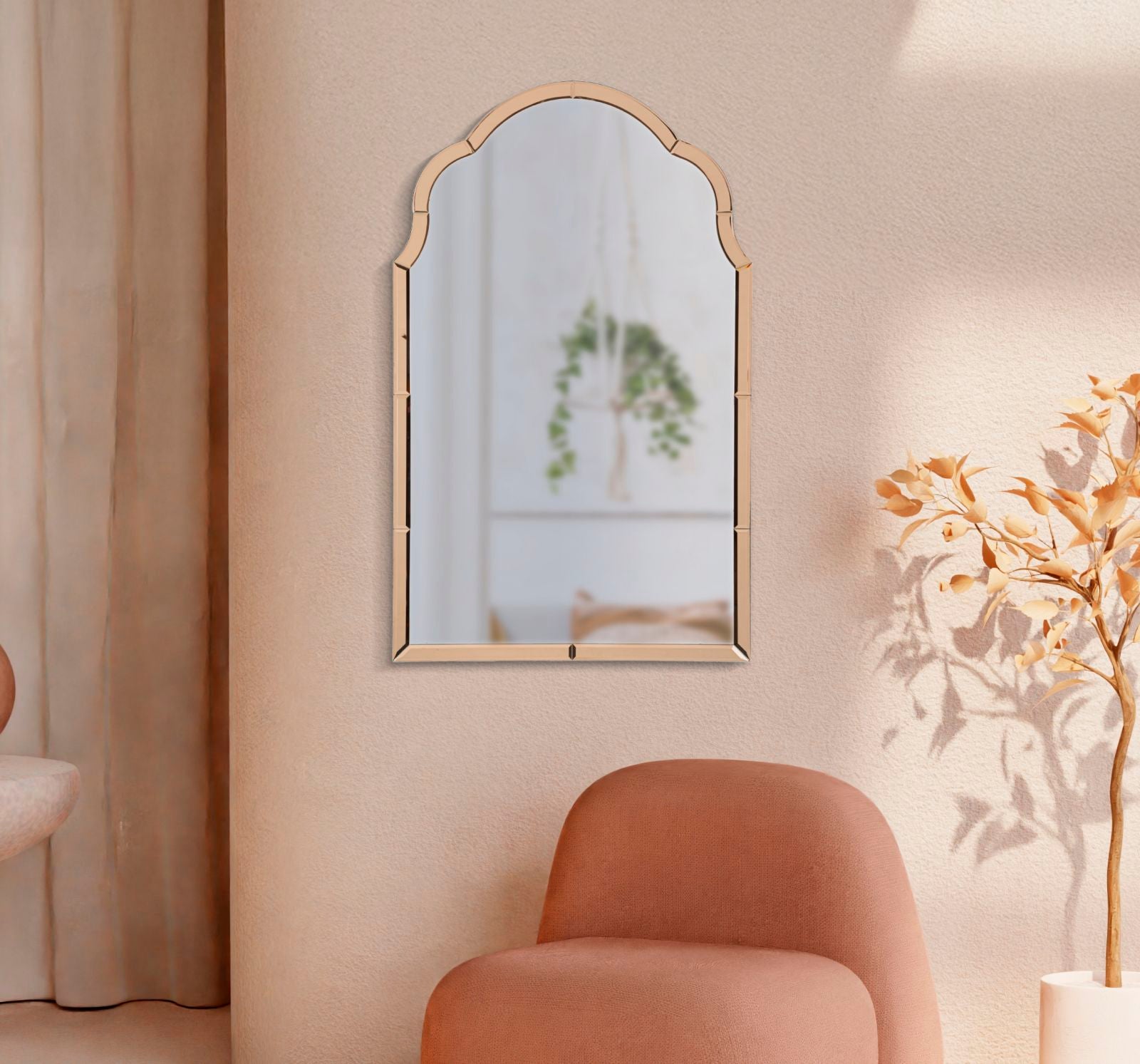 TANGIER WALL MIRROR PINK CM 62X1X100 ( INSIDE MIRROR SIZE CM 55X94)