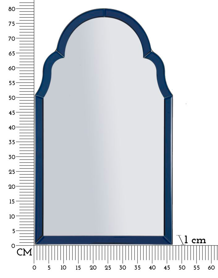 TANGIER BLUE WALL MIRROR CM 47X1X80 (  INSIDE MIRROR SIZE CM 41X74)