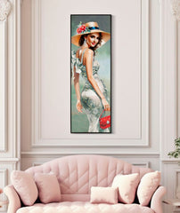 ELEGANT LACQUERED CANVAS WITH FRAME -H- CM 52X4,5X152