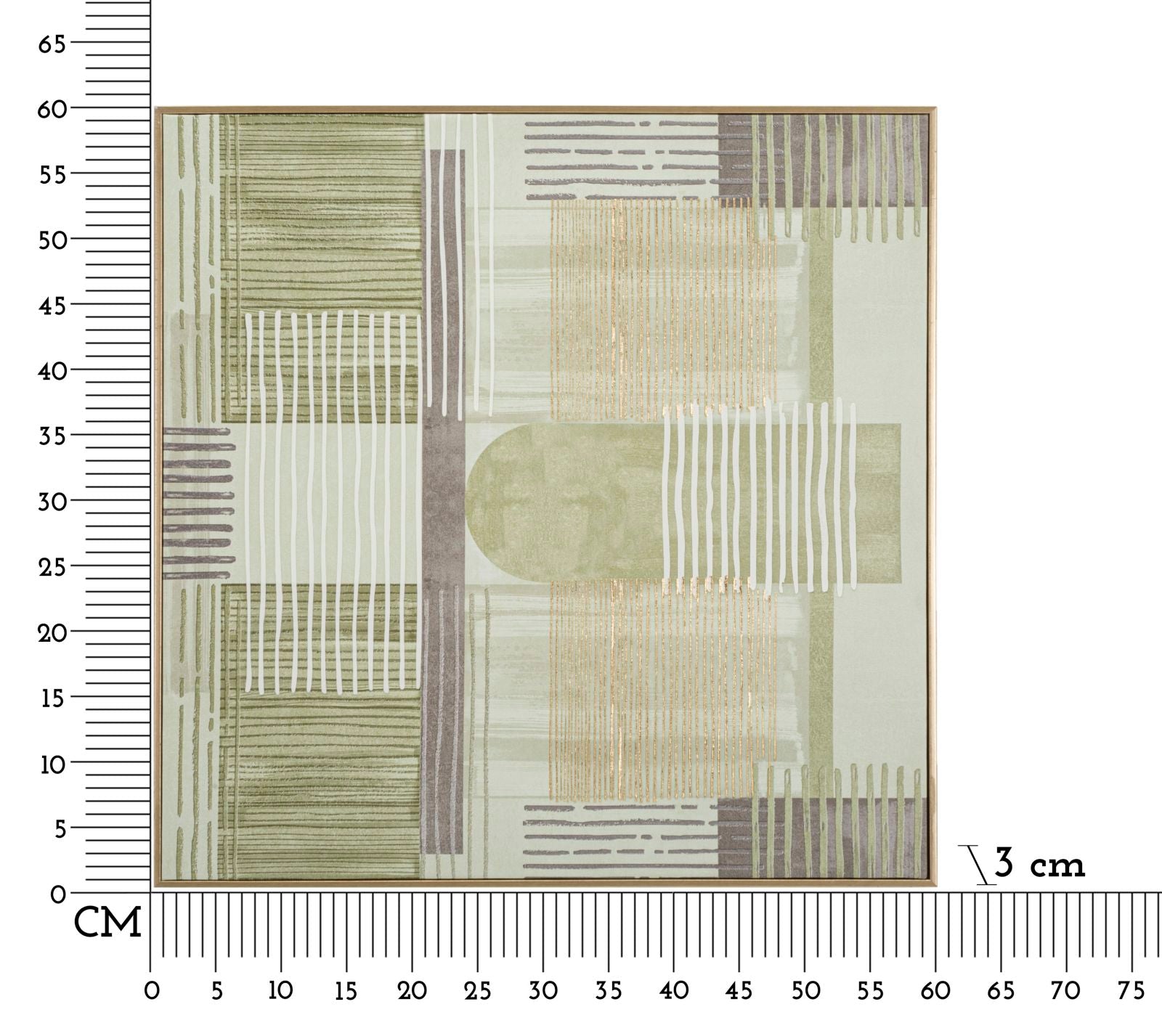 PRINTED ON CANVAS LINES WITH FRAME -H- CM 60X3X60