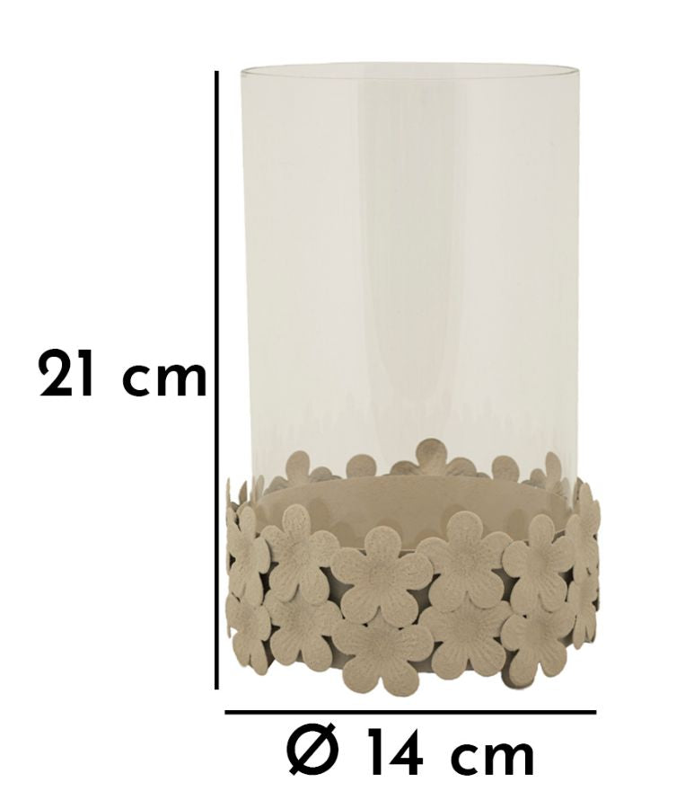 CANDLE HOLDER DUNE C/VETRO CM Ø14X21 