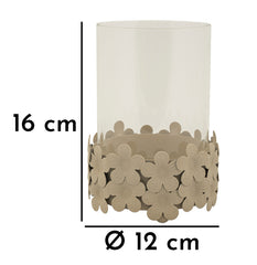 CANDLE HOLDER DUNE C/GLASS CM Ø12X16 