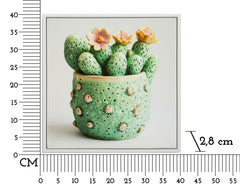 LACQUERED CANVAS PRINT WITH FRAME CACTUS JAR -H- CM 40X2,8X40
