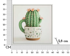 LACQUERED CANVAS PRINT WITH FRAME CACTUS JAR -B- CM 40X2,8X40