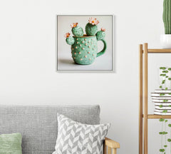 LACQUERED CANVAS PRINT WITH FRAME CACTUS JAR -C- CM 40X2,8X40
