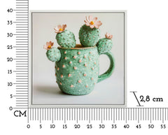 LACQUERED CANVAS PRINT WITH FRAME CACTUS JAR -C- CM 40X2,8X40