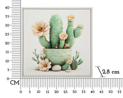 LACQUERED CANVAS PRINT WITH FRAME CACTUS JAR -D- CM 40X2,8X40
