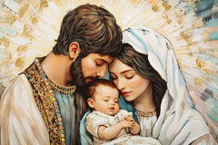 PRINTING ON CANVAS NATIVITY LAQUARED WITH FRAME CM 122X4X82
