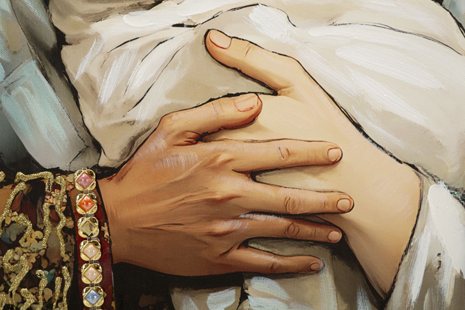 PRINTING ON CANVAS NATIVITY LAQUARED WITH FRAME CM 122X4X82