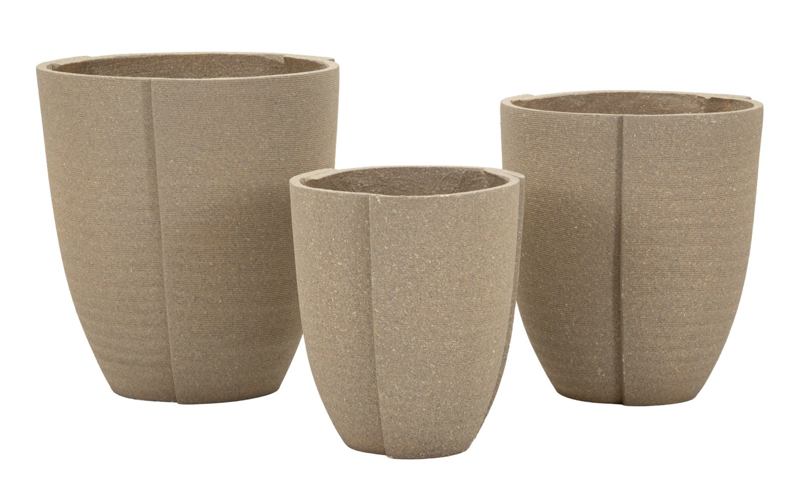PERU' OUTDOOR CACHEPOT SET 3 PCS CM Ø 43X47-36X41,5-30,5X34,5
 (HOLE  CMØ27-33-39)