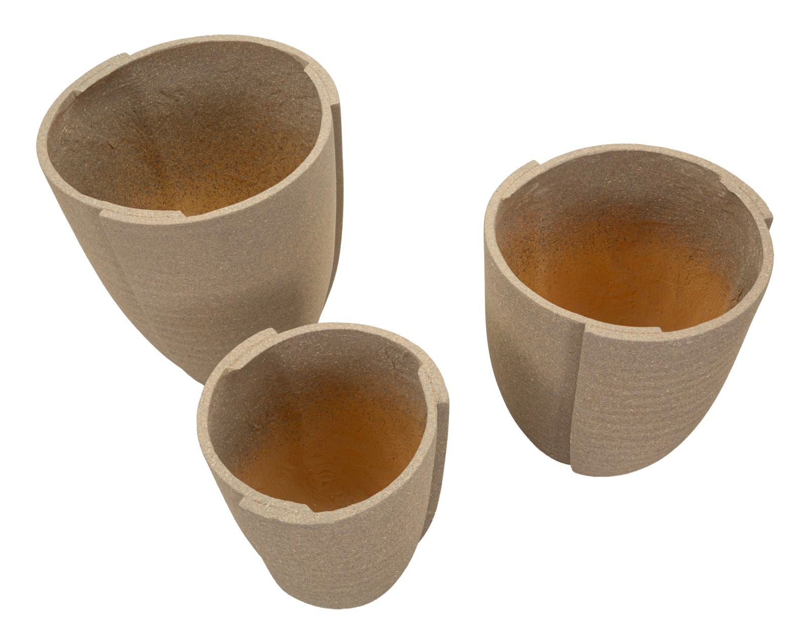 PERU' OUTDOOR CACHEPOT SET 3 PCS CM Ø 43X47-36X41,5-30,5X34,5
 (HOLE  CMØ27-33-39)