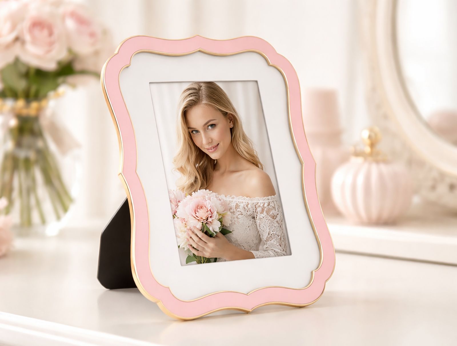 PHOTO FRAME MARGOT PINK CM 17X1,4X21,9 (INSIDE SIZE CM 15X20) 