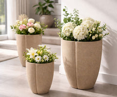 PERU' OUTDOOR CACHEPOT SET 3 PCS CM Ø 43X47-36X41,5-30,5X34,5
 (HOLE  CMØ27-33-39)