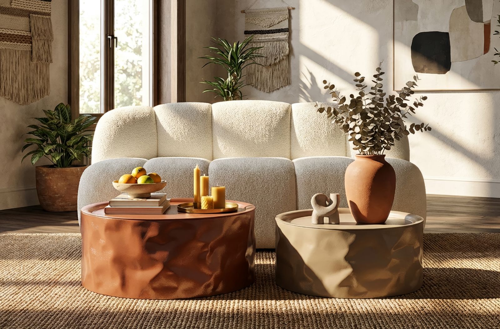 NORIMBERGA COFFEE TABLE SET 2 PCS CM Ø 62X30-51X26