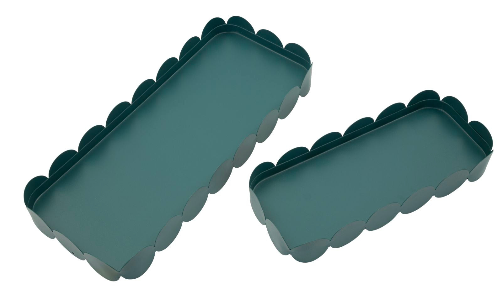 SATURN TRAY RECT. TEAL SET 2 PCS CM 40X16,5X4,5-29X12X4,5