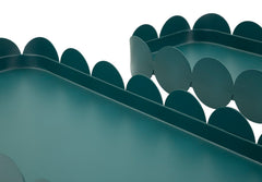 SATURN TRAY RECT. TEAL SET 2 PCS CM 40X16,5X4,5-29X12X4,5