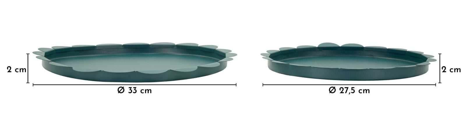 SATURN TRAY ROUND TEAL SET 2 PCS CM Ø 33X2-27,5X2