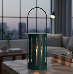 SATURN LANTERN TEAL CM Ø 24X43