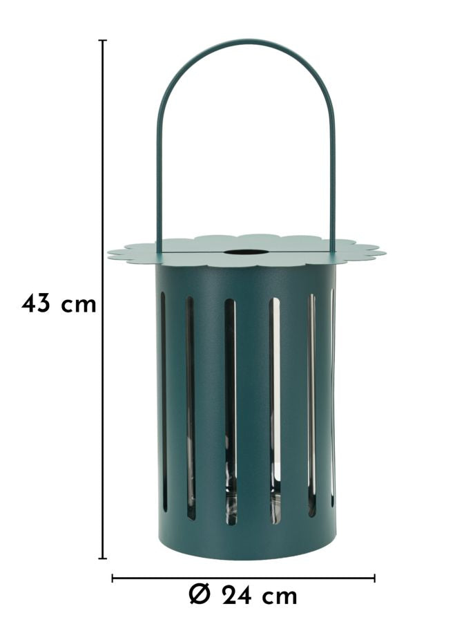 SATURN LANTERN TEAL CM Ø 24X43