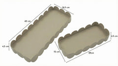 SATURN TRAY RECT. DOVE GREY SET 2 PCS CM 40X16,5X4,5-29X12X4,5