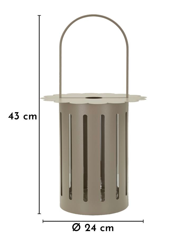SATURN LANTERN DOVE GREY CM Ø 24X43