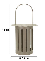 SATURN LANTERN DOVE GREY CM Ø 24X43
