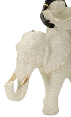 Ethnic Sculpture African Woman On Elephant 50X16X34 Cm