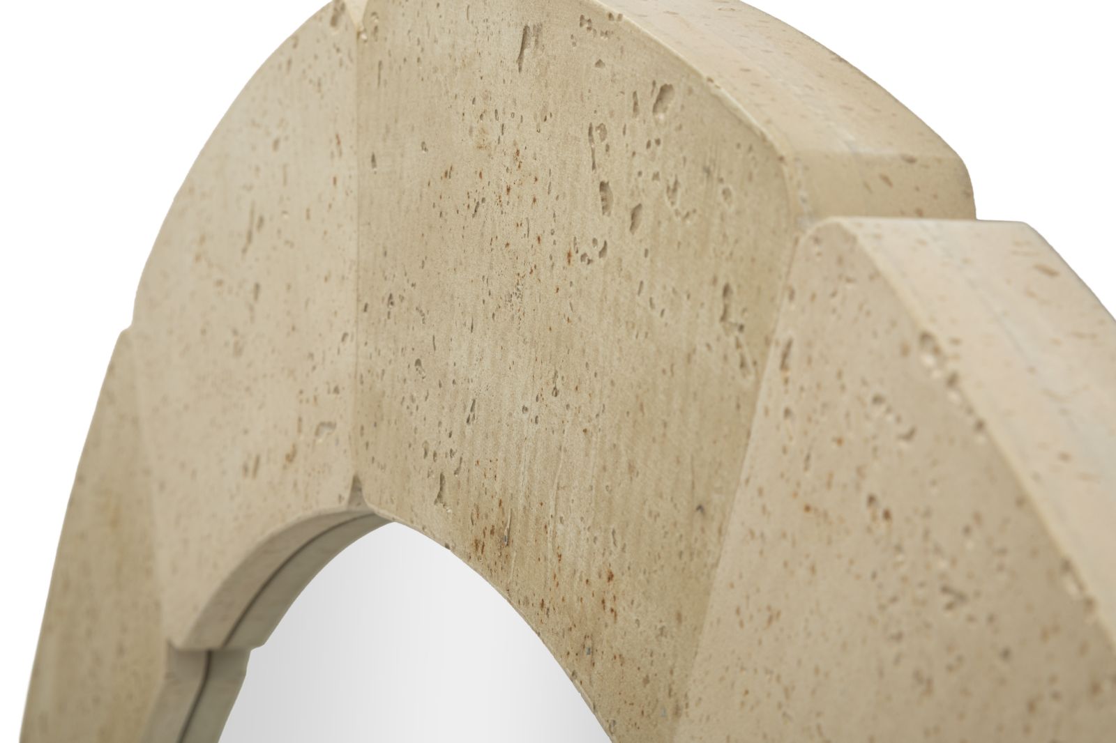 Round Wall Mirror, Natural Style, Ø 90 x 2.5 cm (Tempered, Internal Size Ø 67 cm)
