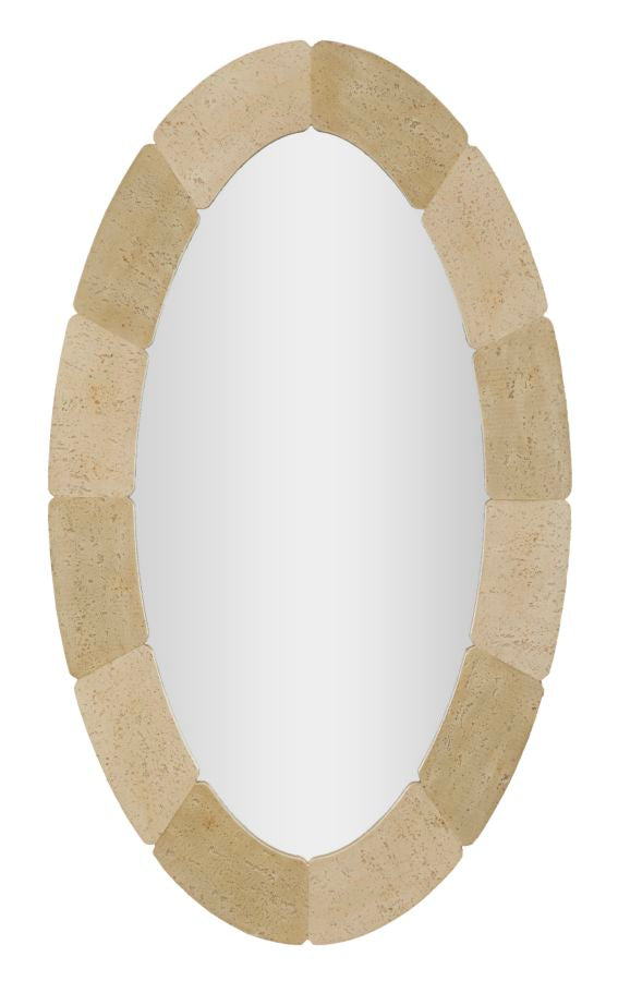 Natural Style Oval Wall Mirror 70X3X119.5cm (Tempered Inner Size Ø 47X97cm)