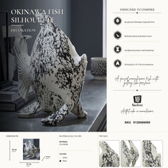 Oriental Style Fish-Shaped Sculpture 37X19X34cm