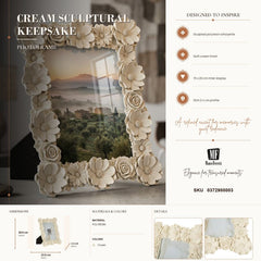Frame with embossed flowers, 23.6 x 2.4 x 28.9 cm (internal dimensions 15 x 20 cm)