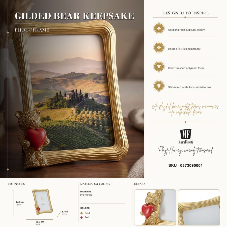 Glam Teddy Bear Frame 20.9 x 4.7 x 24.3 cm
(Internal Measurements 15 x 20 cm)