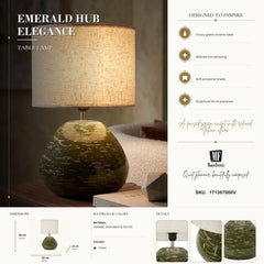 Green Contemporary Style Table Lamp 30x49 cm