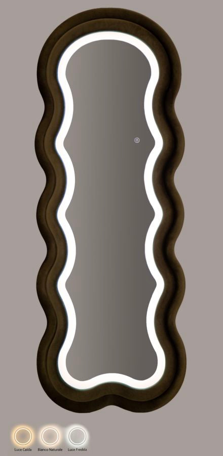 Wall Mirror with Irregular Frame and LED Lighting 60x160 cm