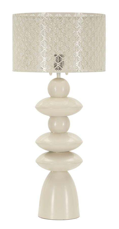 Metal Table Lamp with Carved Lampshade, Ø 33x71 cm